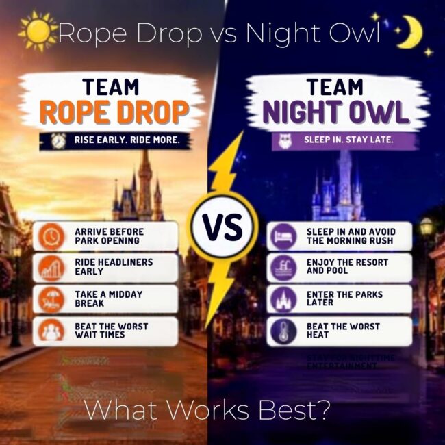 The Travel Home rope drop vs night strategy